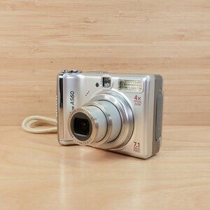 Canon PowerShot A560 7.1MP Digital Camera / 4x Optical Zoom / Silver Tested